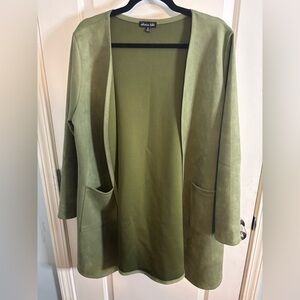 Olivia blu Olive Green Women's Coat cardigan size 1X EUC